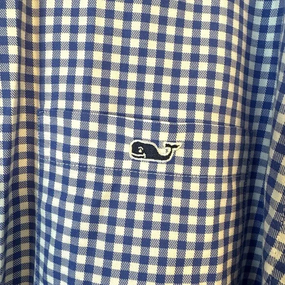 Vineyard Vines Men Large Blue White Plaid Long Sleeve Classic Fit Tucker Shirt - Picture 2 of 10